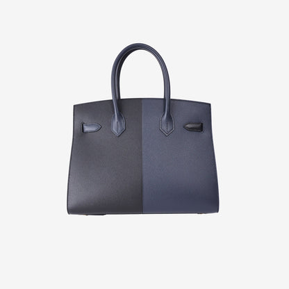 Hermès Birkin 30 Casaque in Black/Bleu Indigo/Bleu Frida Epsom Leather with Gold Hardware