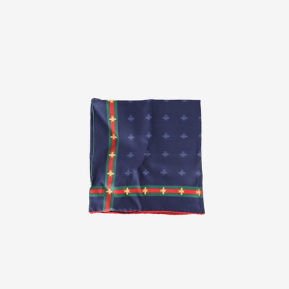 Gucci Contrast Patterned Pocket Square in Multicoloured Silk