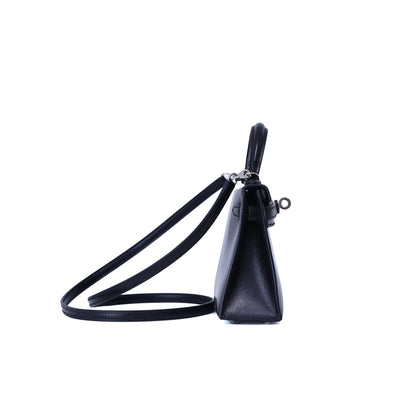 Hermès Mini Kelly 20 in Noir Box Calfskin Leather with Palladium Hardware  (Contact to Enquire)