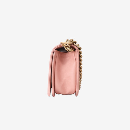 Chanel Medium Boy Bag in Pink Caviar Leather with Gold Hardware
