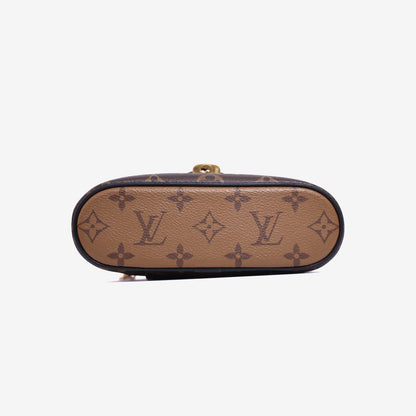 Louis Vuitton Vanity Chaine Pouch Bag in Brown Monogram Reverse Canvas with Gold Hardware bottom view