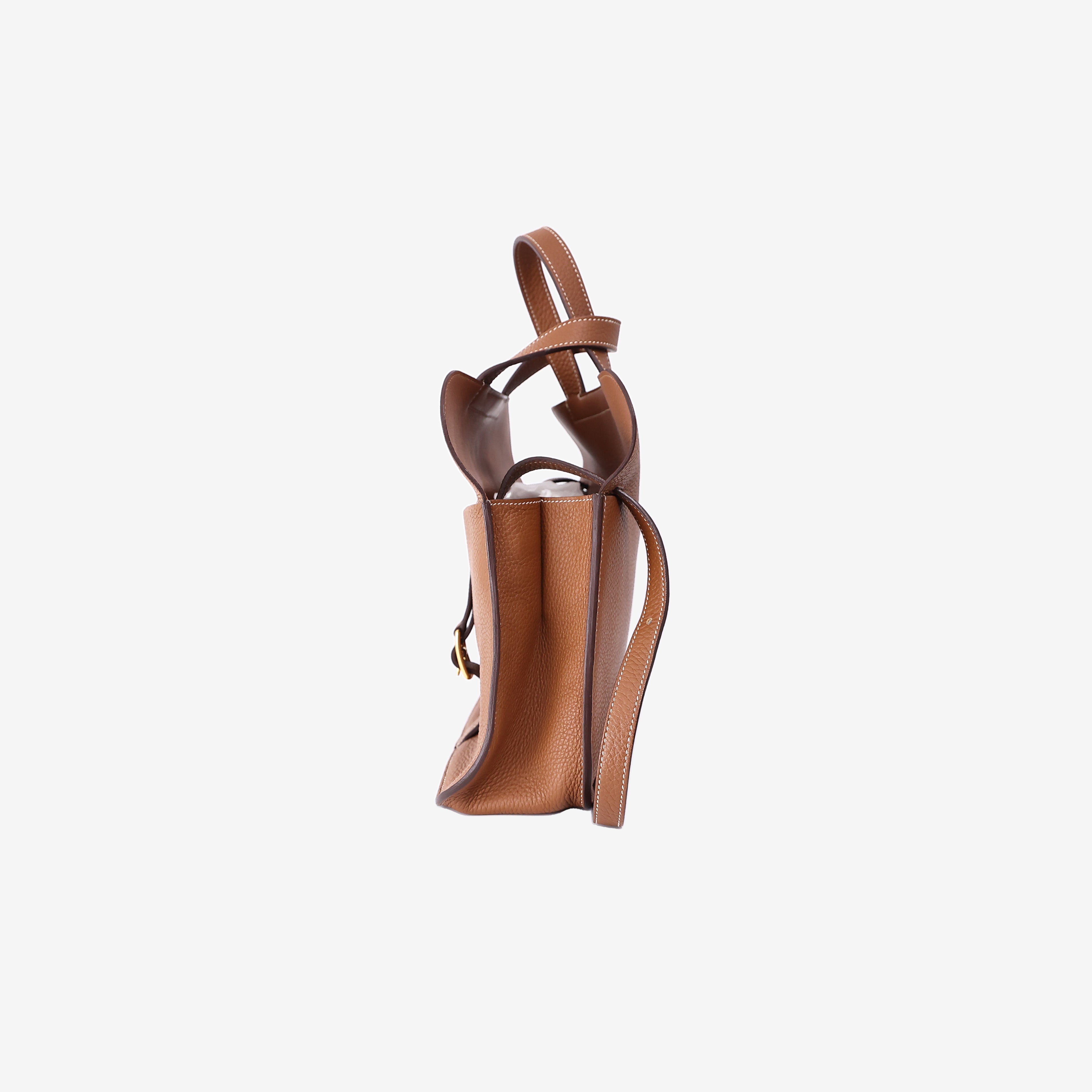 Hermès Halzan 31 Bag in Gold Clemence Leather with Gold Hardware