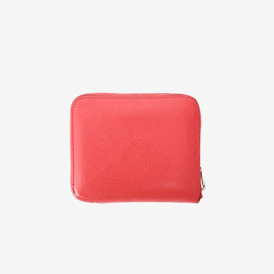 Hermès Silk'In Compact Wallet in Red Epsom Leather with Palladium Hardware