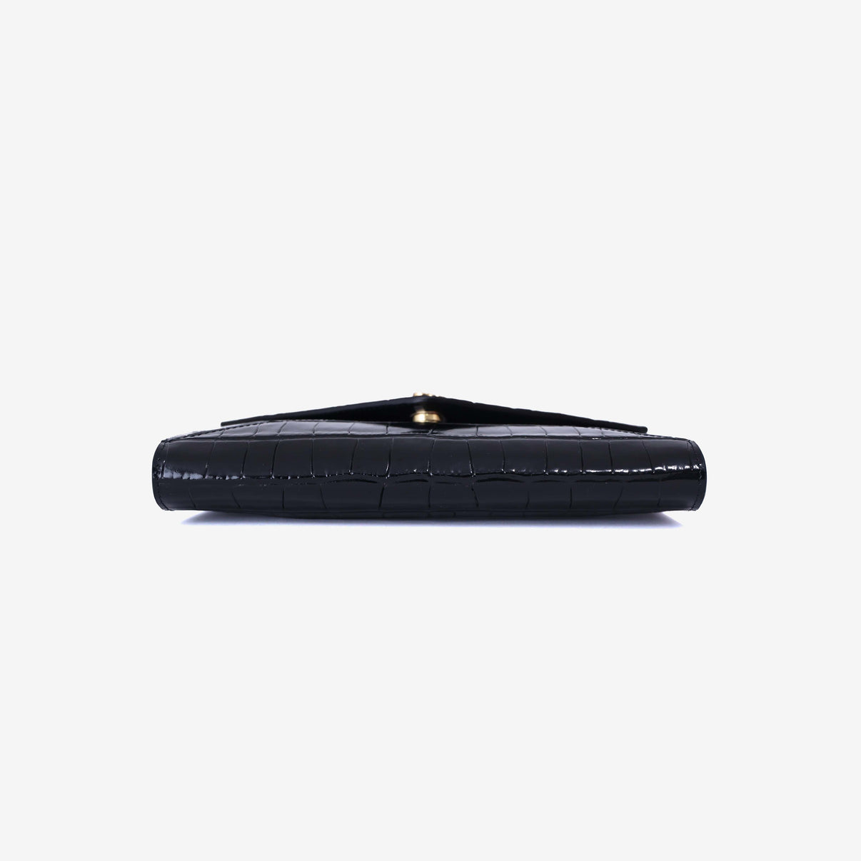 Chanel SS26 Clutch with Chain with Black Crocodile-Embossed Calfskin Leather with Gold Hardware bottom view