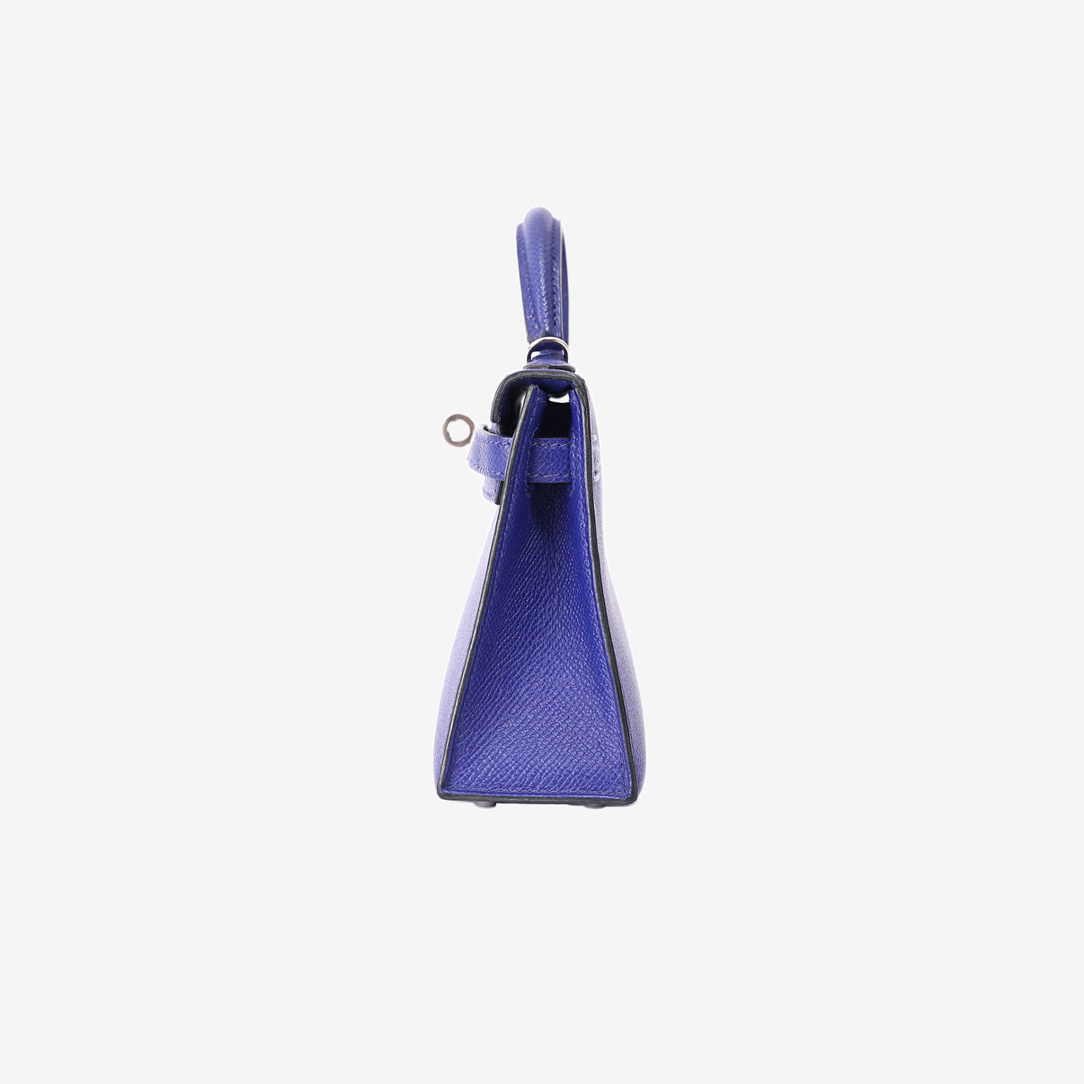 Hermès Mini Kelly 20 in Bleu Électrique Epsom Leather with Palladium Hardware side view