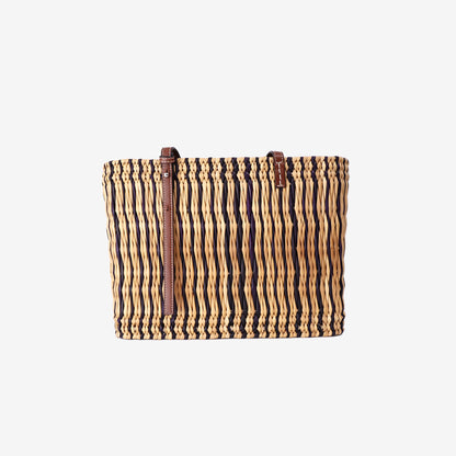 Loewe Square Anagram Wicker Basket Tote Bag in Beige