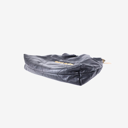 Chanel 22 Small Bag in Black Lambskin Leather with Gold Hardware