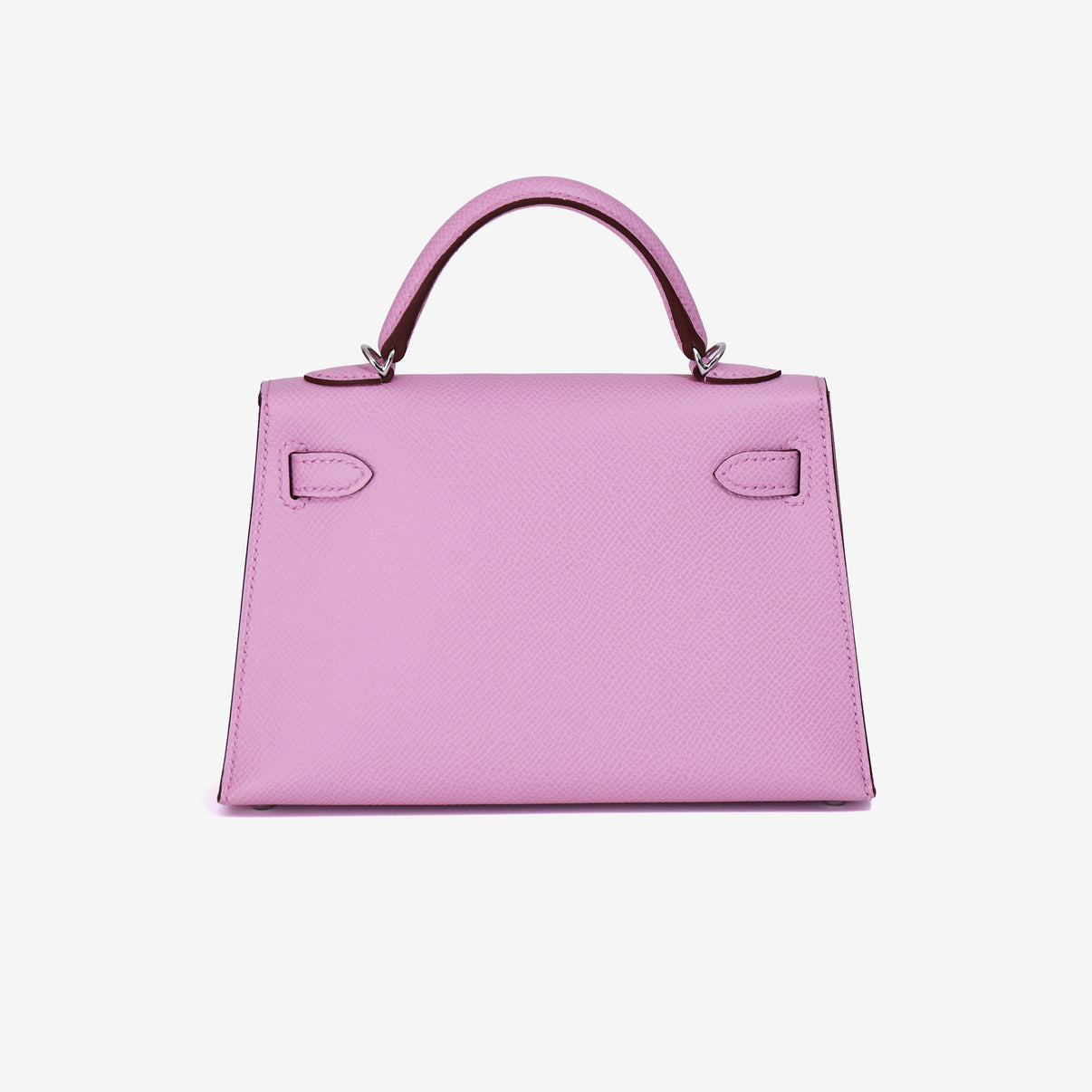 Hermès Mini Kelly 20 in Mauve Sylvestre Epsom Leather with Palladium Hardware back view