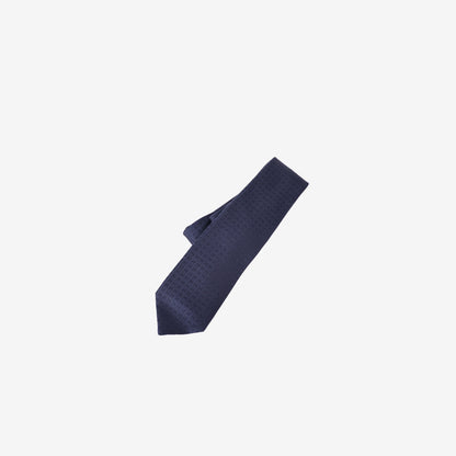 Hermès Façonnée H Jacquard Silk Tie in Marine Silk