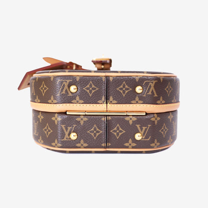 Louis Vuitton Petite Boîte Chapeau in Brown Monogram Canvas with Gold Hardware bottom view