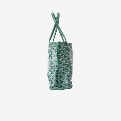Goyard Anjou Mini Tote Bag in Green Goyardine Coated Canvas with Green Hardware