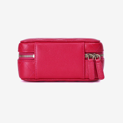 Chanel Twist Your Buttons Square Vanity On Chain in Pink Caviar Leather with Gold Hardware