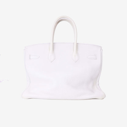 Hermès Birkin 35 in Blanc Togo Leather with Palladium Hardware back view