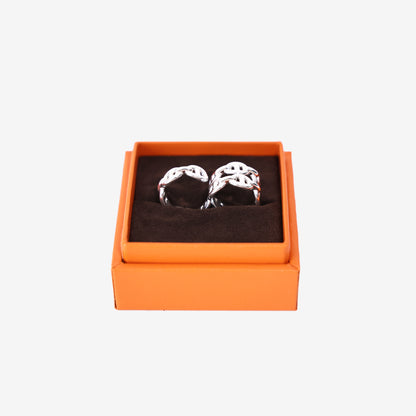 Hermès Bague Chaîne d'Ancre Enchaînée Double Ring in 925 Sterling Silver
