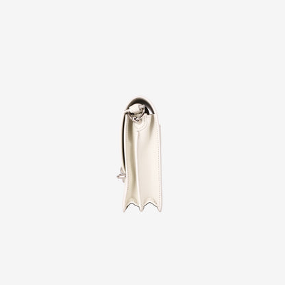Hermès Roulis Mini Bag in White Evercolor Leather with Palladium Hardware