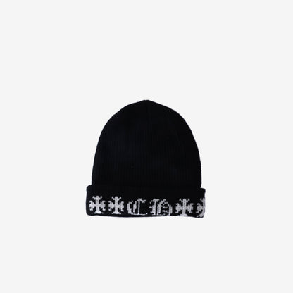 Chrome Hearts Big Daddy Cashmere Beanie in Black Cashmere