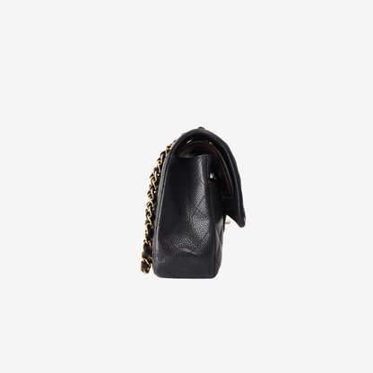 Chanel Classic Double Flap Medium in Black Caviar Leather with Gold Hardware