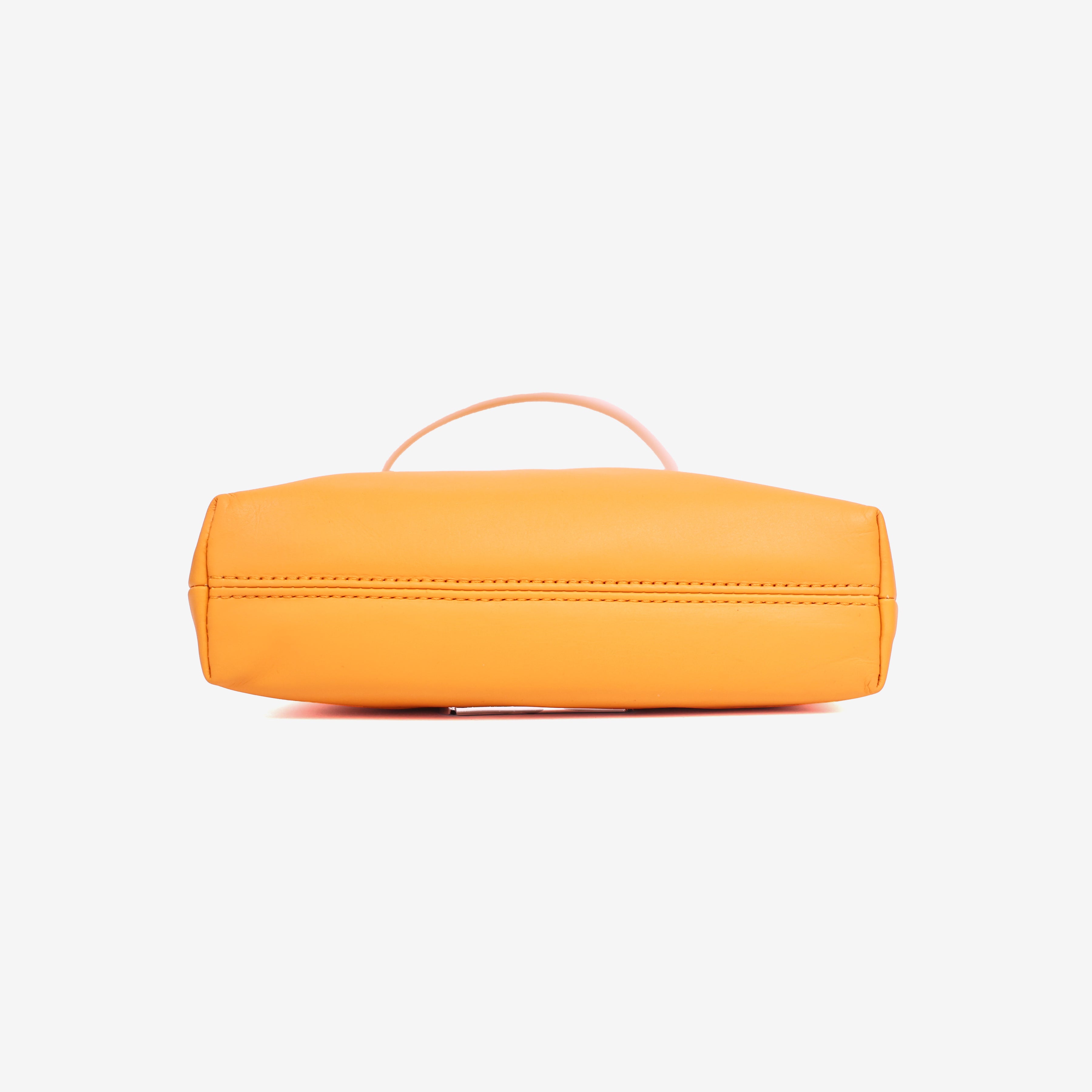 Chrome Hearts Viv Dagger Shoulder Bag in Orange Calf Leather with Silver Hardware bottom view