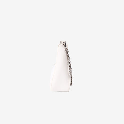 Prada Re-Edition 2000 Shoulder Bag in White Nylon with Silver Hardware