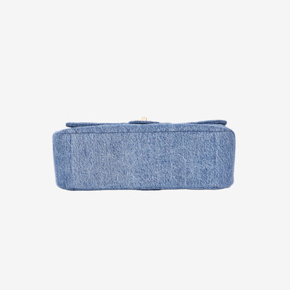 Chanel 26A Maxi Flap Bag in Blue Denim with Gold Hardware