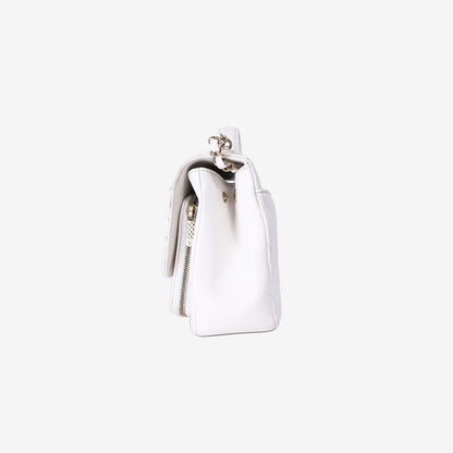 Chanel Business Affinity Flap Bag in White Caviar Leather with Gold Hardware