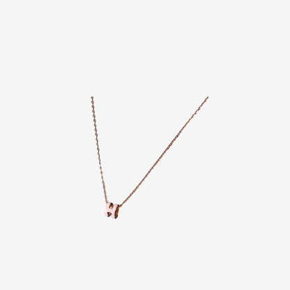Hermès Mini Pop H Pendant Necklace in Pink with Rose Gold-Plated Hardware