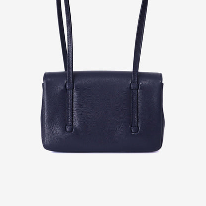 Chanel 26P Preppy Flap Mini in Navy Calfskin Leather with Gold Hardware back view