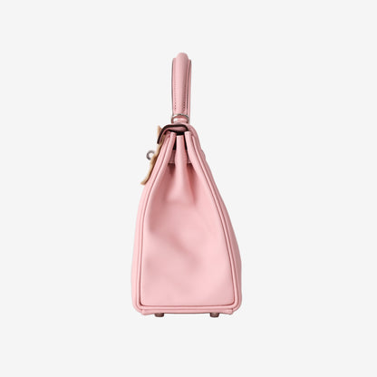 Hermès Kelly 25 in Rose Sakura Swift Leather with Palladium-Plated Hardware