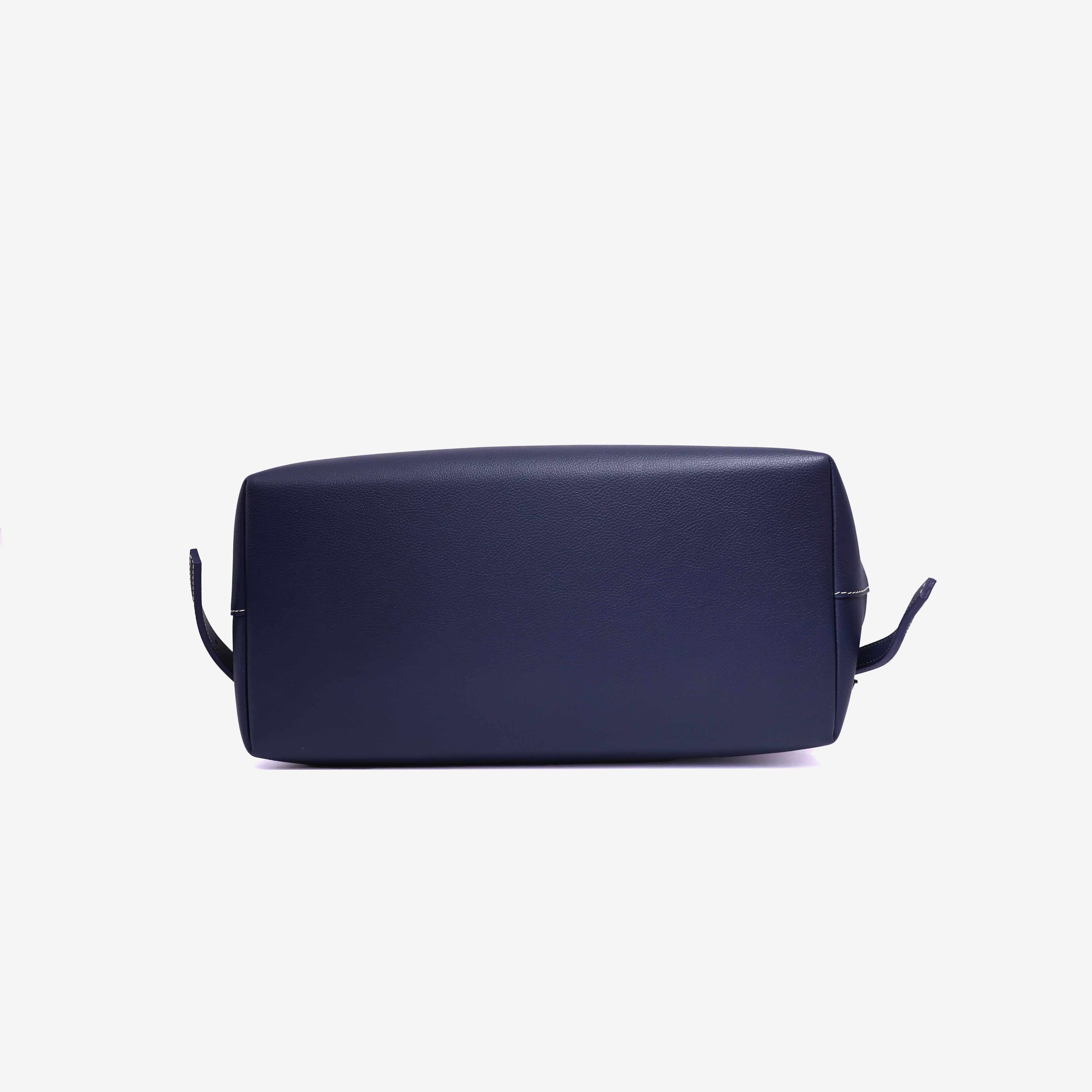 Goyard Cisalpin Backpack in Navy Goyardine Canvas with Palladium Hardware bottom view