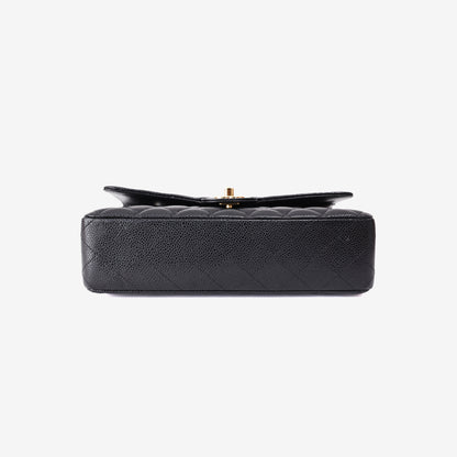 Chanel Classic Double Flap Medium in Black Caviar Leather with Gold Hardware