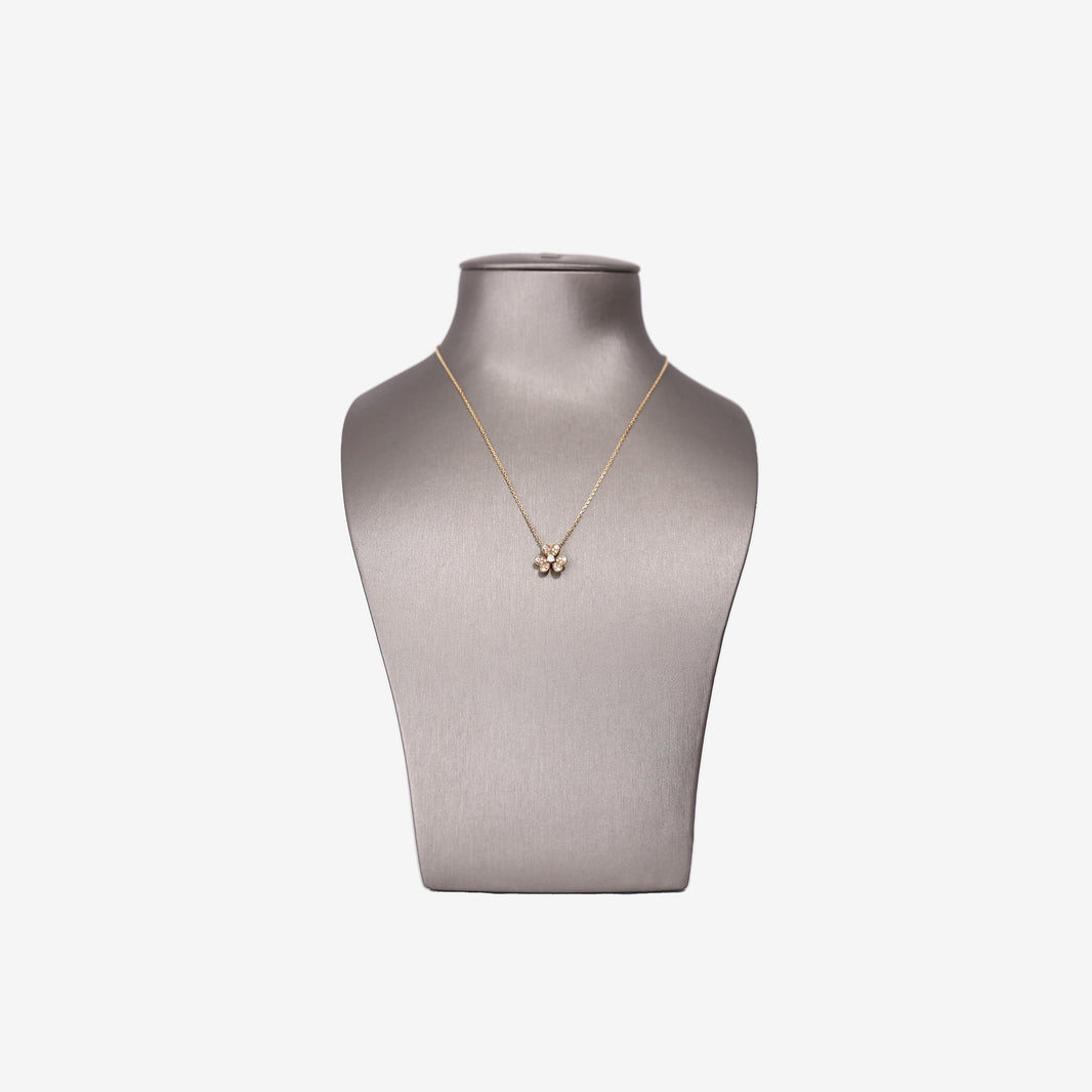Van Cleef & Arpels Frivole Mini Diamond Necklace in 18k Pink Gold with Diamonds front view
