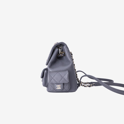 Chanel Small Duma Backpack in Grey Caviar Leather with Gold Hardware