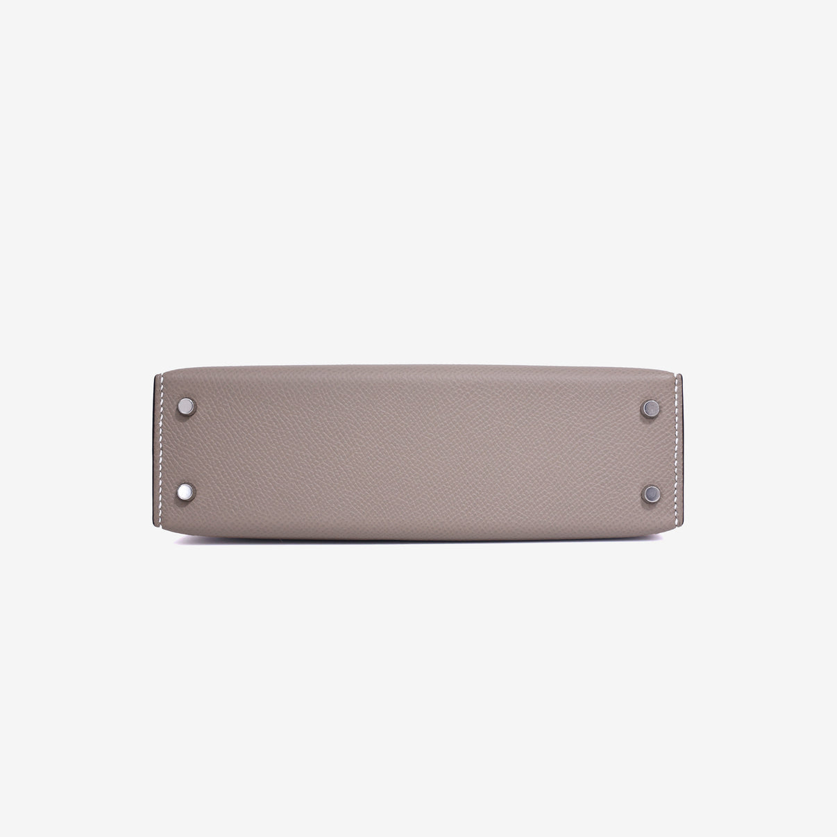 Hermès Mini Kelly 20 in Gris Foncé Epsom Leather with Palladium Hardware bottom view