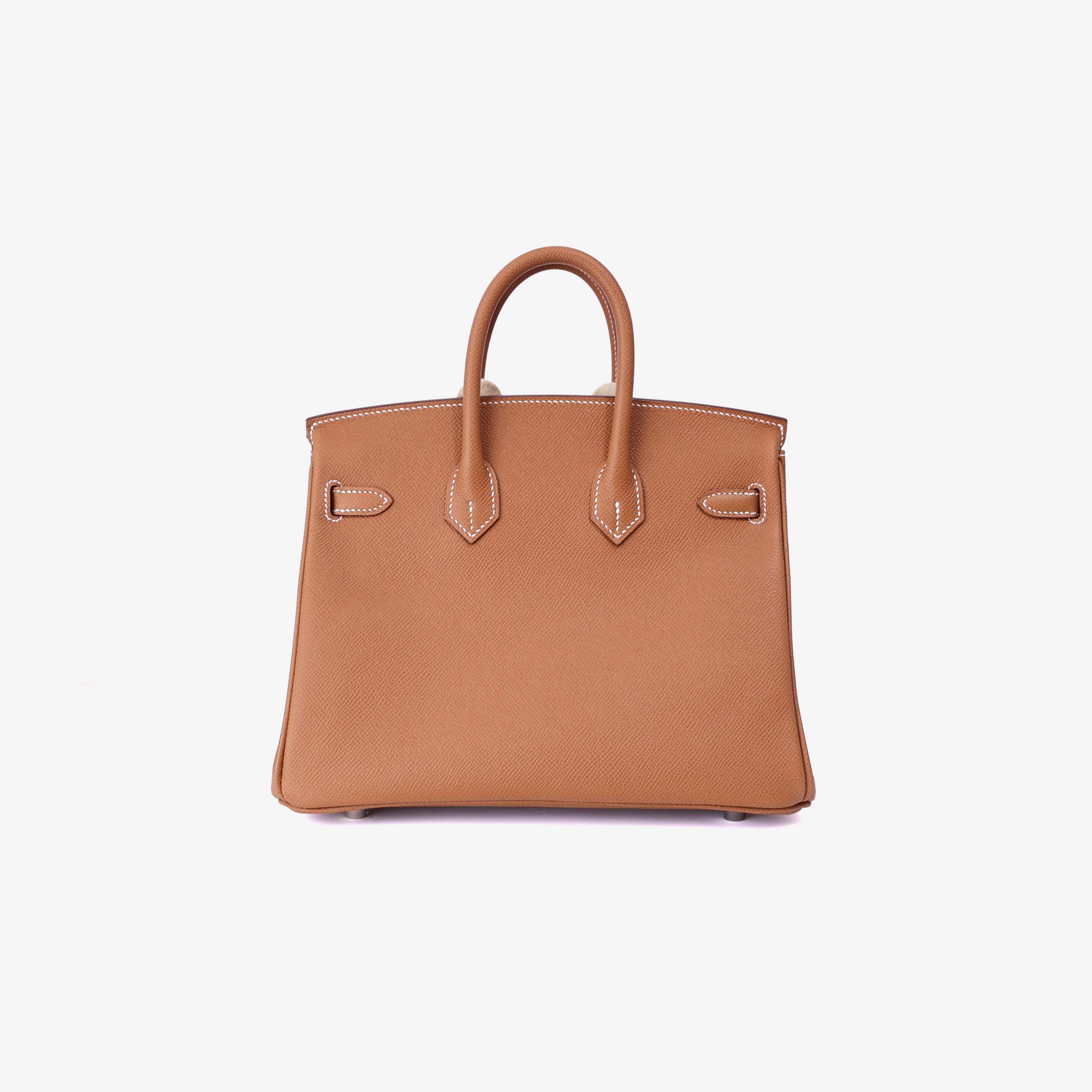 Hermès Birkin 25 in Gold Epsom Leather with Palladium Hardware back view