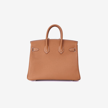 Hermès Birkin 25 in Gold Epsom Leather with Palladium Hardware back view