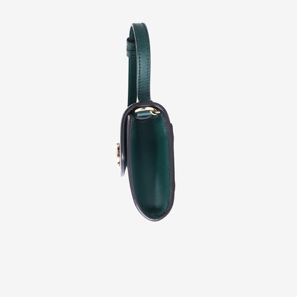 Gucci Zumi Mini Shoulder Bag in Green Calfskin Leather with Mixed Hardware