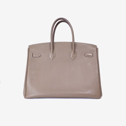 Hermès Birkin 35 in Etoupe Epsom Leather with Palladium Hardware back view
