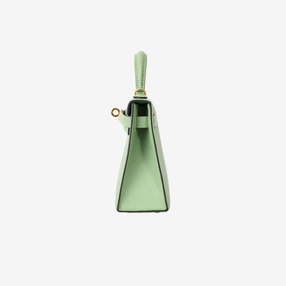 Hermès Mini Kelly 20 in Vert Criquet Epsom Leather with Gold Hardware