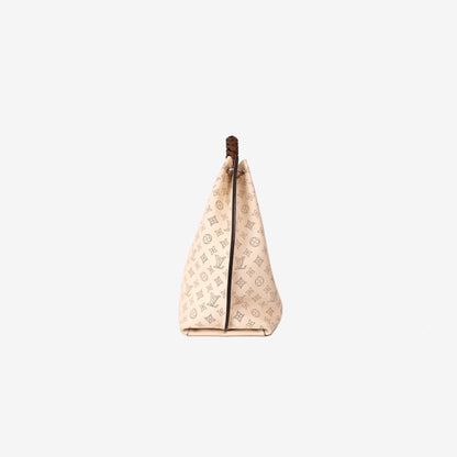 Louis Vuitton Carmel Hobo Bag in Beige Calfskin with Silver Hardware