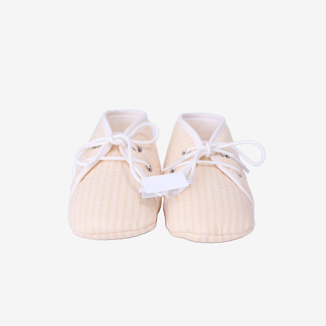 Hermès Paf Cabriole Booties in Melon Cotton front view