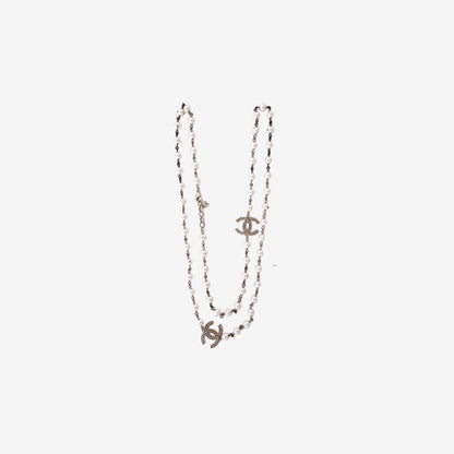 Chanel Long Faux Pearl Necklace with Gold-Tone Hardware