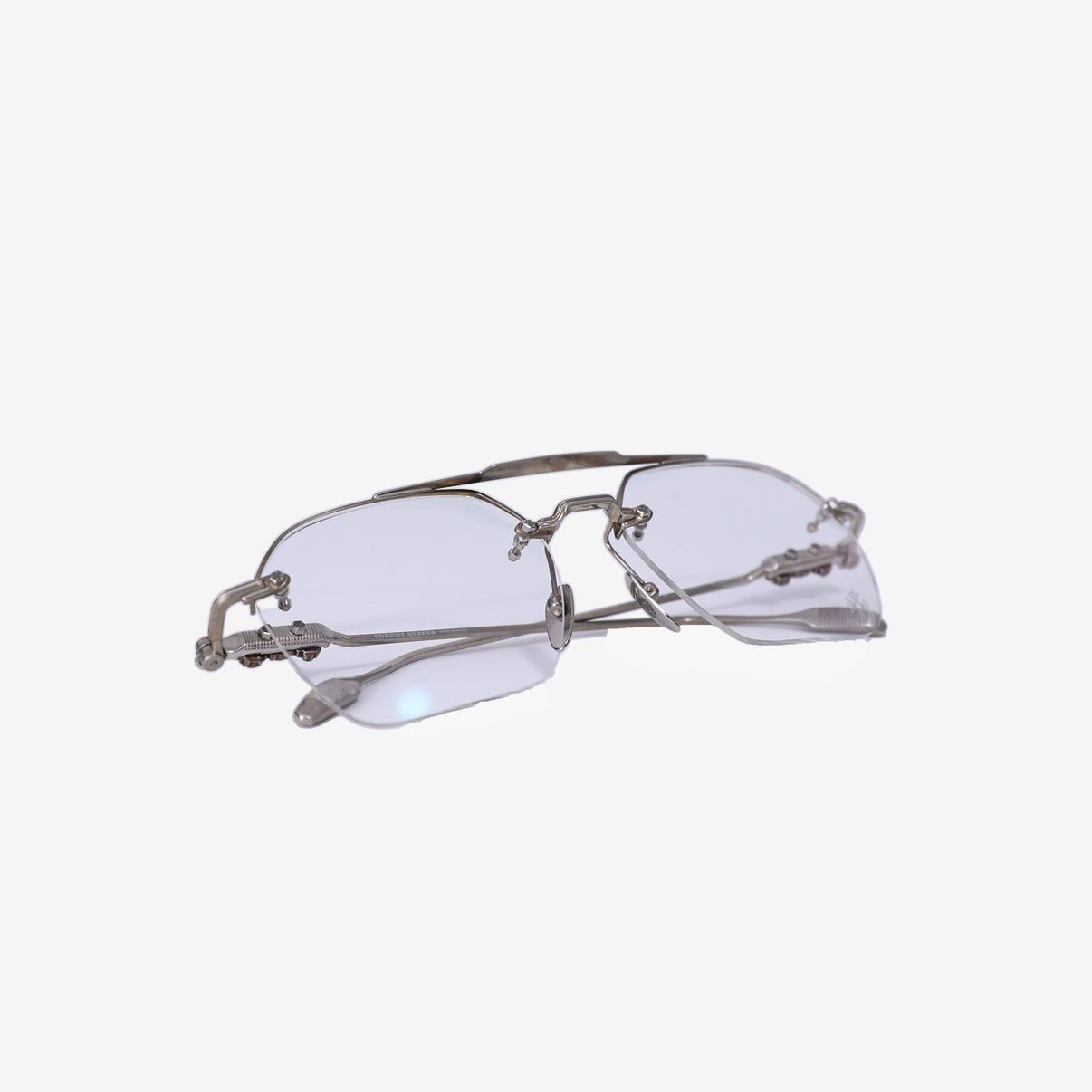 Chrome Hearts Fluid Frame Glasses in Silver Metal bottom side view