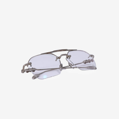 Chrome Hearts Fluid Frame Glasses in Silver Metal bottom side view