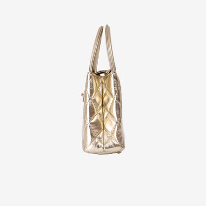 Chanel Kelly Nano Bag in Metallic Gold Lambskin with Gold Hardware