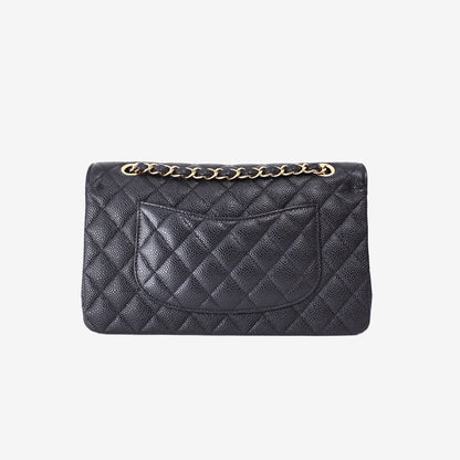 Chanel Classic Medium Double Flap Bag in Black Caviar Leather with Gold Hardware
