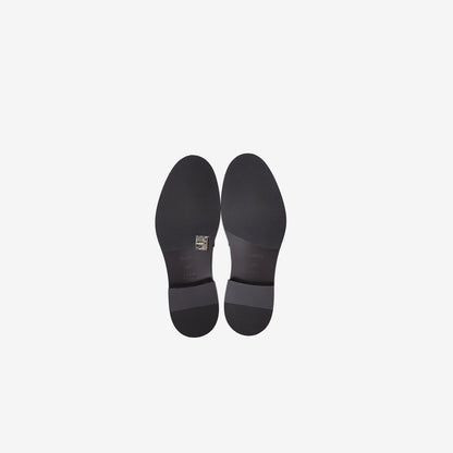 Hermès Hot Loafers in Noir Calfskin Leather with Palladium Kelly Buckle (Size 38.5)