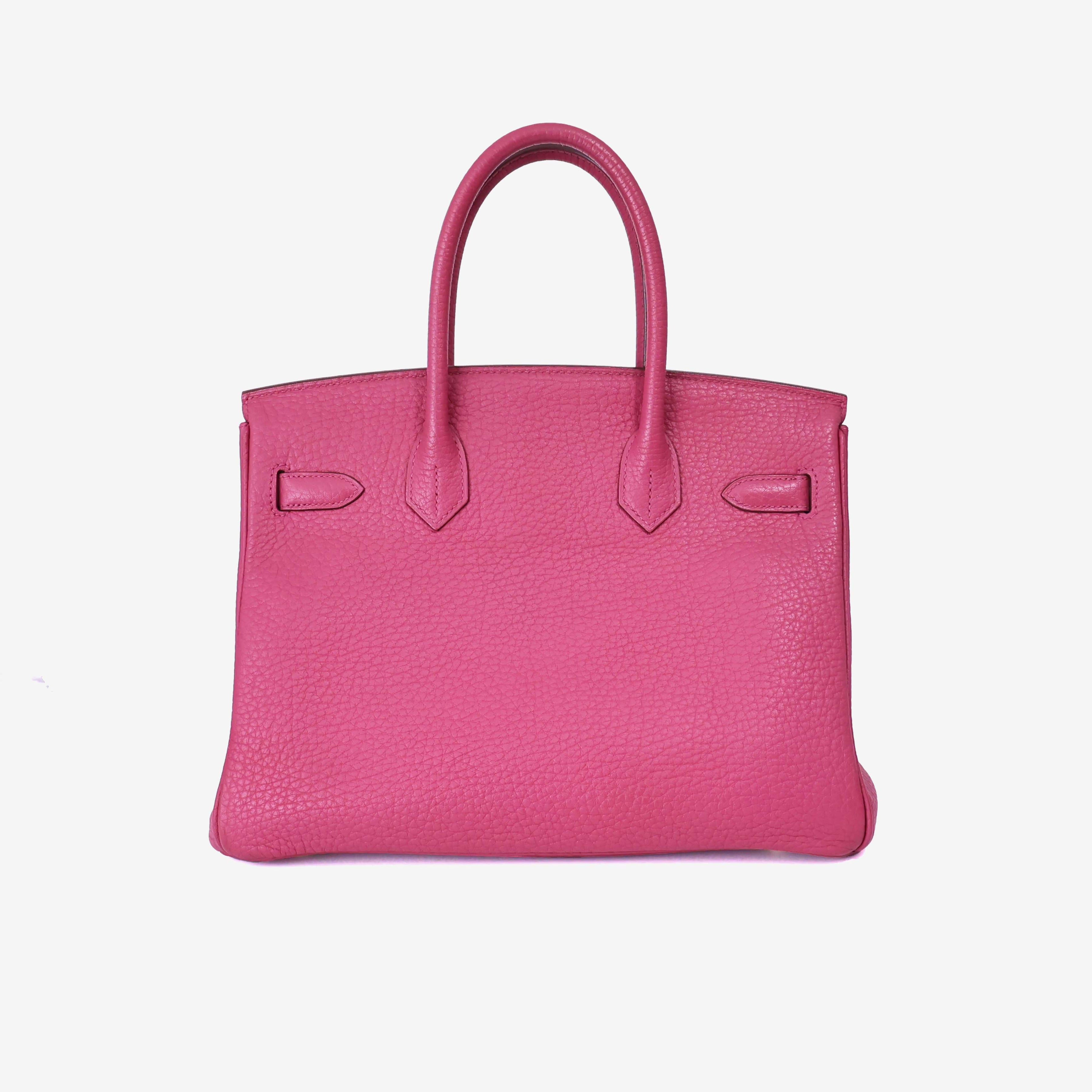 Hermès Birkin 30 in Rose Pourpre Togo Leather with Gold Hardware back view