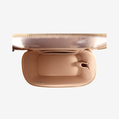 Chanel Small Top Handle Vanity Case with Chain in Pink Lambskin Leather with Gold Hardware