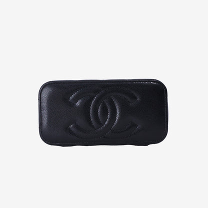 Chanel Vanity Case in Black Caviar Leather with Gold Hardware