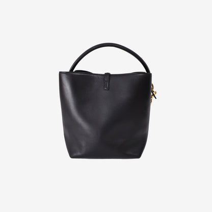 Saint Laurent Le 37 Bucket Bag in Black Calfskin with Gold Hardware